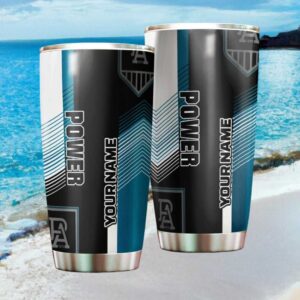 Personalized Port Adelaide Power AFL Tumbler Custom Name Stainless Steel Tumbler