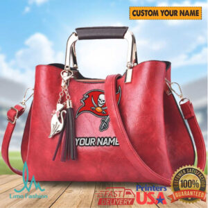 Personalized Tampa Bay Buccaneers Leather Handbag Custom Name NFL Satchel