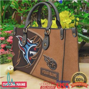 Personalized Tennessee Titans NFL Leather Tote Bag Custom Name