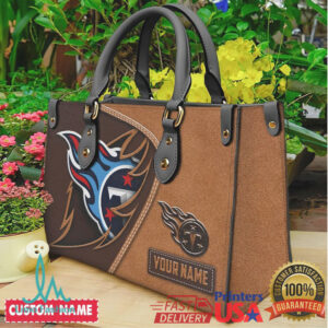 Personalized Tennessee Titans NFL Leather Tote Bag Custom Name
