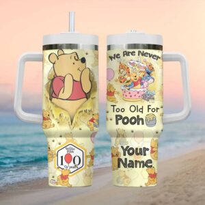 Personalized Winnie The Pooh 100 Years Custom Name Insulated Tumbler