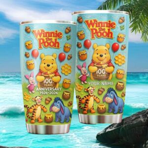 Personalized Winnie The Pooh 100th Anniversary 1926 2026 Stainless Steel Tumbler