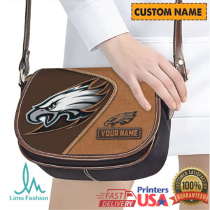 Philadelphia Eagles Custom Name Luxury Graphic Saddlebag Purse