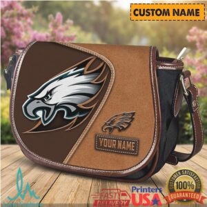 Philadelphia Eagles Custom Name Luxury Graphic Saddlebag Purse