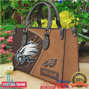 Philadelphia Eagles Personalized Name Leather Tote Luxury Fan Gear