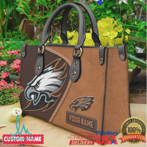 Philadelphia Eagles Personalized Name Leather Tote Luxury Fan Gear