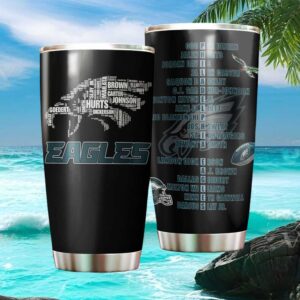 Philadelphia Eagles Word Art Player Names Insulated Tumbler 20oz30oz