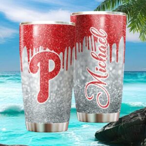 Philadelphia Phillies Personalized Glitter Drip Tumbler Custom Name