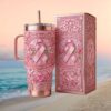 Bloom of Hope Collection Hope Strength Faith Breast Cancer 3D Floral Tumbler Bloom of Hope Collection Hope Strength Faith Breast Cancer 3D Floral Tumbler