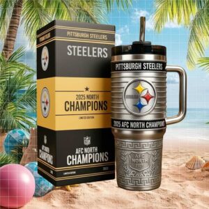Pittsburgh Steelers 2025 AFC North Champions Limited Edition Steel Tumbler