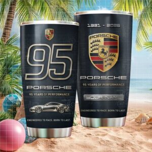 Porsche 95 Years of Performance 1931 2026 Custom Name Racing Heritage Tumbler