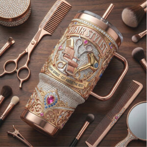 Professional Hair Stylist 40oz Tumbler Rose Gold Salon Artist Tumbler