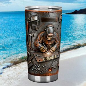 Professional Welder Personalized Tumbler Custom Name Metalworking 3D Art