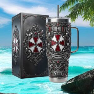 Resident Evil 30th Anniversary Umbrella Corp Biohazard Commemorative Tumbler