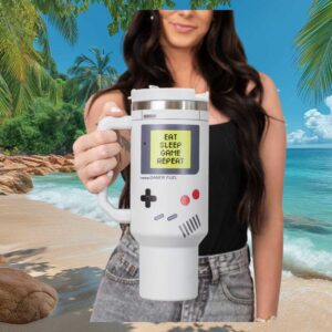 Retro Gamer Fuel Eat Sleep Game Repeat 40oz Insulated Tumbler