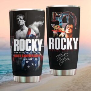 Rocky 50th Anniversary 1976 2026 Tumbler Classic American Flag Boxing Wrap