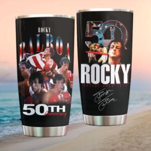 Rocky 50th Anniversary Established 1976 Tumbler Rocky Balboa Collage Design