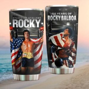 Rocky Balboa 50 Years Anniversary Tumbler Sylvester Stallone Boxing Legend