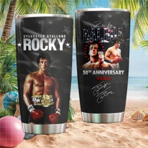 Rocky Balboa 50th Anniversary 1976 2026 Signature Sylvester Stallone Tumbler
