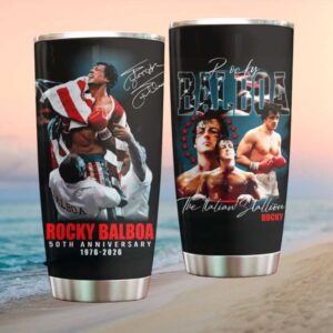 Rocky Balboa 50th Anniversary Photo Collage Tumbler 1976 to 2026 Tribute