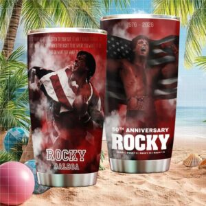 Rocky Balboa Boxing Legend 50th Anniversary Tribute Stainless Steel Tumbler