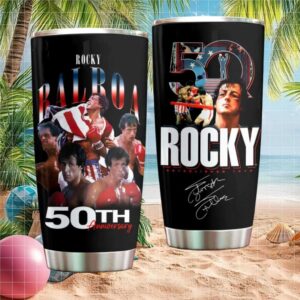 Rocky Balboa Established 1976 Montage 50th Anniversary Signature Tumbler