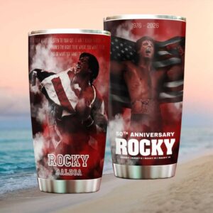 Rocky Balboa Quote “It Ain't How Hard You Hit” 50th Anniversary Red Smoke Tumbler