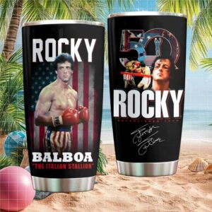 Rocky Balboa The Italian Stallion 50th Anniversary 1976 Retro Boxing Tumbler