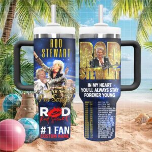 Rod Stewart Forever Young #1 Fan Custom Name Concert Tour Tumbler