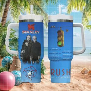 Rush Band “Fifty Something” Anniversary Tour 40oz Tumbler Geddy Lee & Alex Lifeson