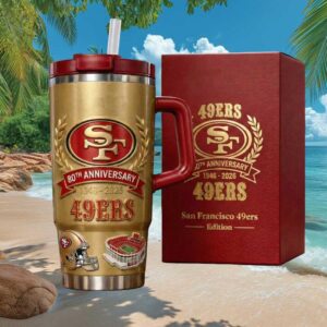 San Francisco 49ers 80th Anniversary Gold Leaf Edition Insulated Team Tumbler