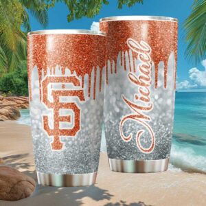 San Francisco Giants Personalized Glitter Drip Tumbler Custom Name