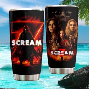 Scream 7 Fear Hits Home Ghostface Fire Silhouette Horror Movie Tumbler