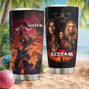 Scream 7 “Fear Hits Home” Ghostface Horror Movie Art 20oz Stainless Steel Tumbler