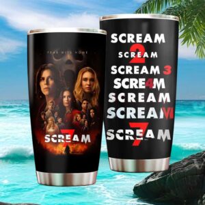 Scream 7 Full Franchise Logo Stack & Cast Ensemble Tumbler