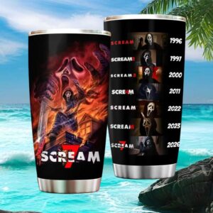 Scream 7 Horror Franchise History Timeline 1996 2026 Ghostface Commemorative Tumbler