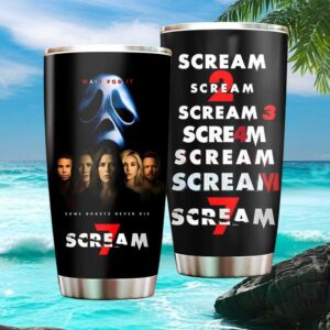 Scream 7 Some Ghosts Never Die Blue Glow Cast Tribute Tumbler