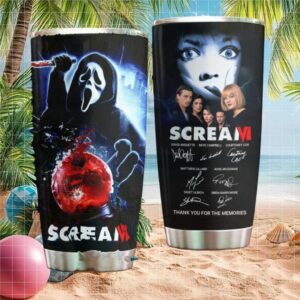 Scream VI Ghostface Horror Movie Cast Signed Stainless Steel Tumbler