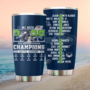 Seattle Seahawks 2025 NFC West Division Champions Tumbler Roster Name List