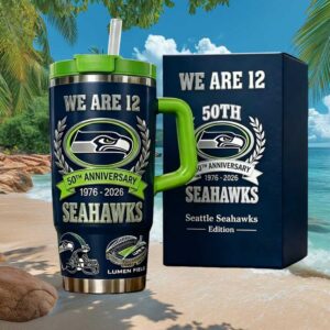 Seattle Seahawks 50th Anniversary 1976 2026 We Are 12 40oz Tumbler