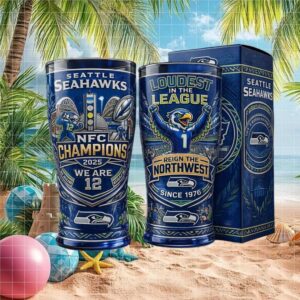 Seattle Seahawks NFC Champions 2025 Loudest In The League Commemorative Glass