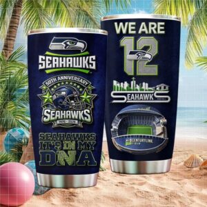 Seattle Seahawks “We Are 12” It's In My DNA 50th Anniversary 1976 2026 Tumbler
