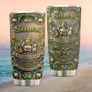 Shrek 25th Anniversary 2001 2026 Ogres Are Like Onions Green 3D Tumbler