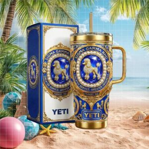 Sigma Gamma Rho 1922 Golden Poodle & Blue Diamond Pearl 3D Luxury Tumbler