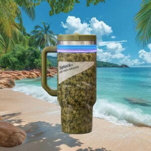 Sipluck “Stay High drated” Leaf Pattern Insulated Novelty Tumbler