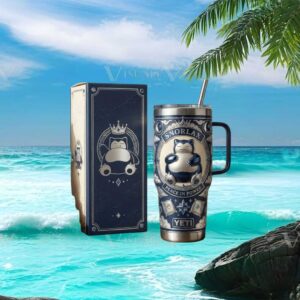 Snorlax Peace in Power Navy Blue 40oz Tumbler with Lid & Straw