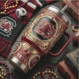 South Carolina Gamecocks Custom 40oz Tumbler Forever To Thee Sandstorm Edition