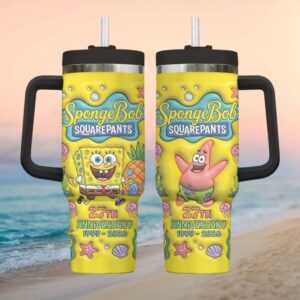 SpongeBob SquarePants 27th Anniversary 1999 2026 Character Handle Tumbler
