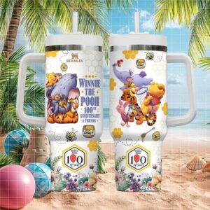 Stanley Style Winnie the Pooh 100th Anniversary & Friends Floral 40oz Tumbler
