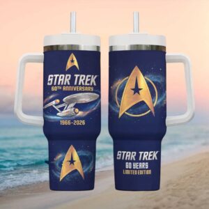 Star Trek 60 Years Limited Edition Blue Galaxy Insignia Tumbler Wrap